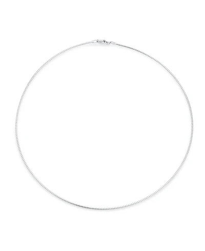 Bling Jewelry Simple Thin Slider Omega Cubetto Chain Snake Flex Collar Necklace