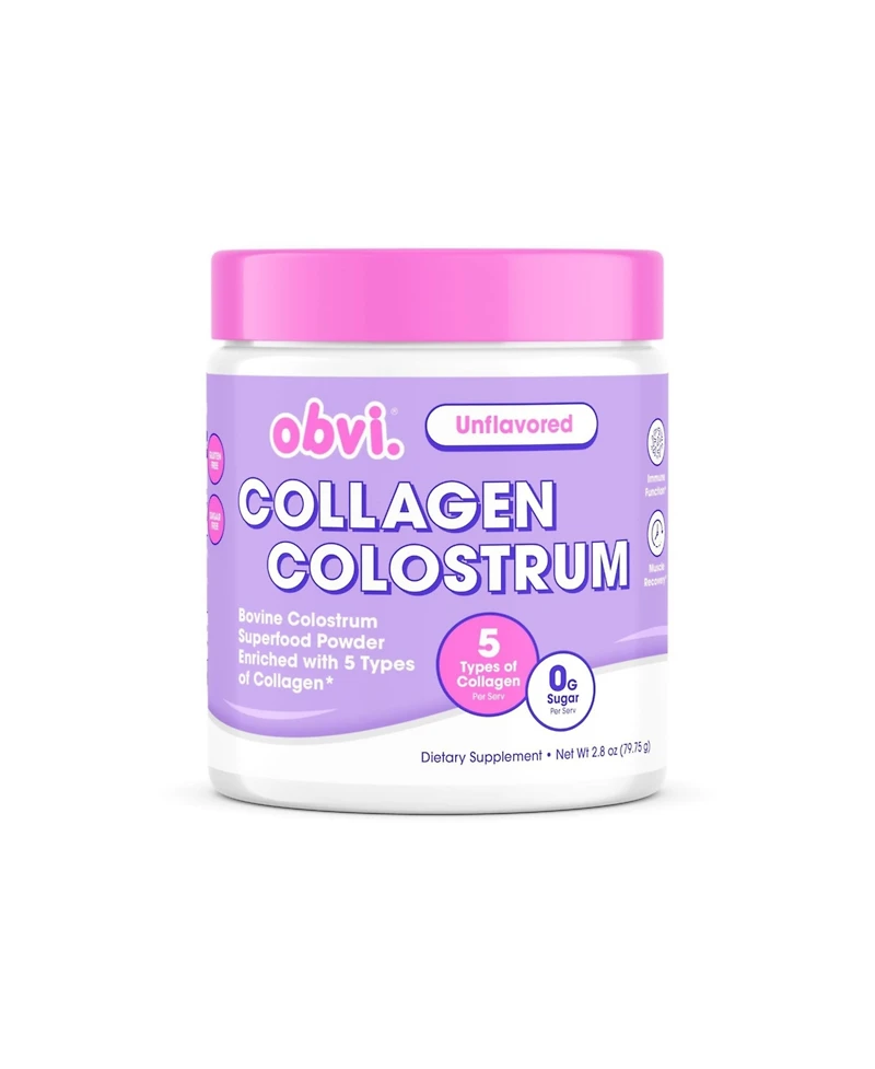 Obvi Collagen Colostrum Supplement - Supports a Healthy Gut, Skin Rejuvenation and Immune Health - Gluten Sugar-Free - Unflavored