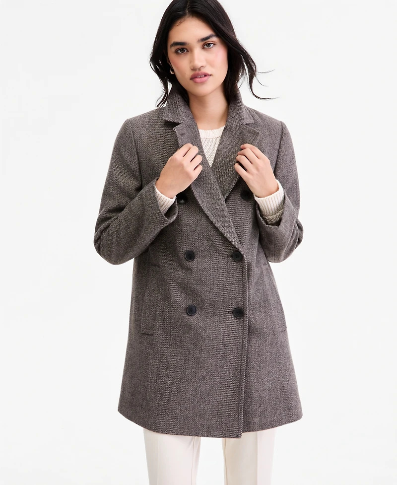Calvin Klein Women's Double-Breasted Pea Coat, Created for Macy's