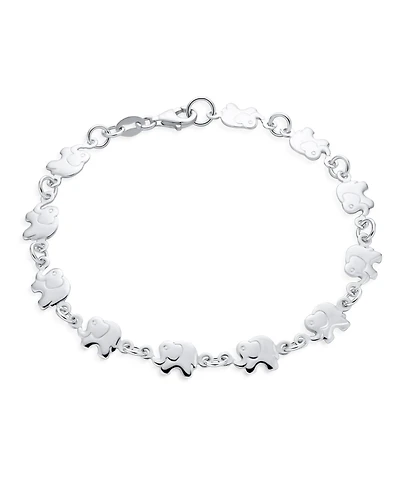 Bling Jewelry Zoo Animal Multi Charm Lucky Caravan of Elephant Bracelet , 7.5 Inch