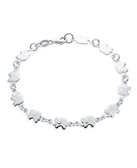 Bling Jewelry Zoo Animal Multi Charm Lucky Caravan of Elephant Bracelet , 7.5 Inch