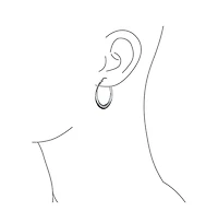 Bling Jewelry Simple Plain Circle Crescent Tapered Tube Hollow Puff Tube Round Hoop Earrings ,Hinged Notched Post