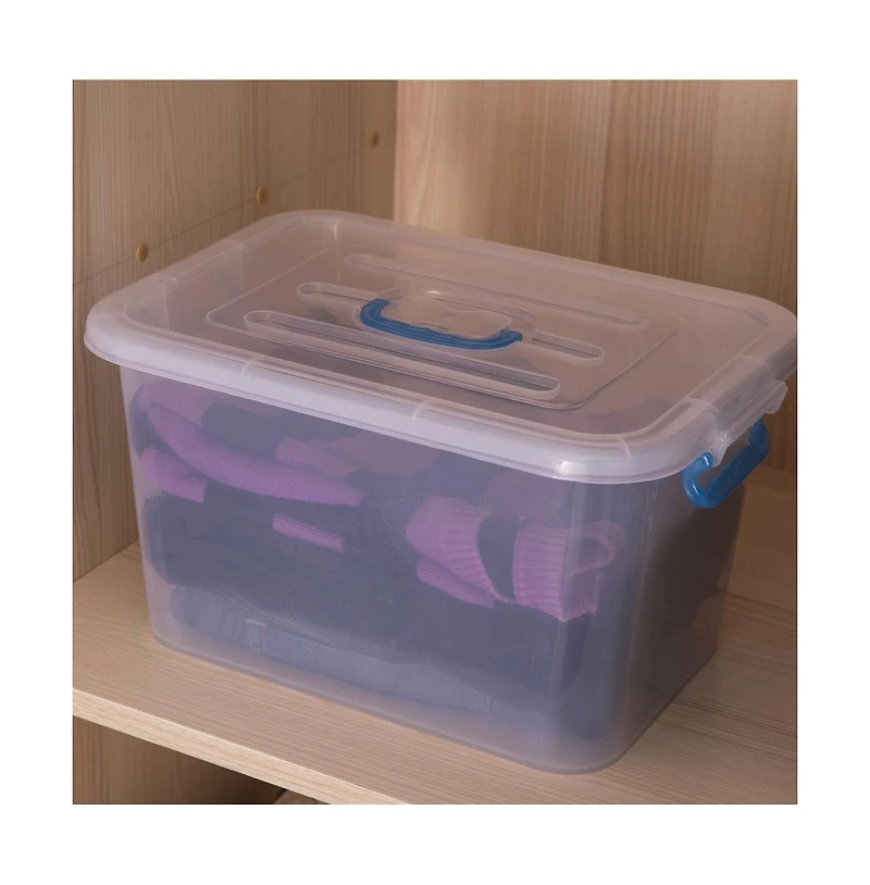 Basicwise Large Clear Storage Container With Lid and