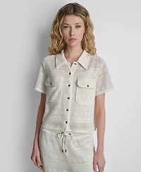 Dkny Women's Button-Down Collared Shirt
