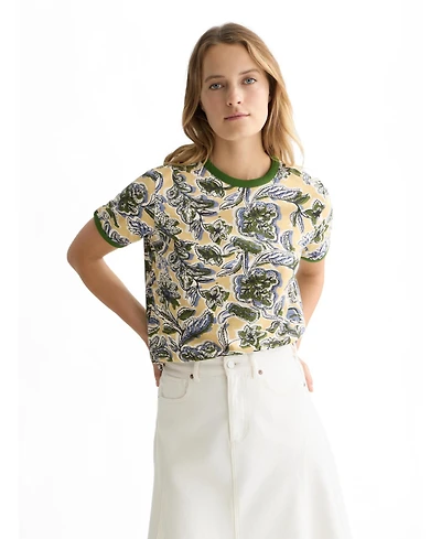 Scotch & Soda Women's Scotch and Soda Tops and Tees Printed Regular-Fit T-Shirt, Lucky Bandana Parsnip