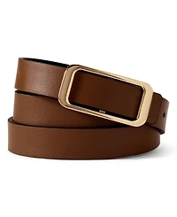 Lands' End Women's Faux Leather Classic Skinny Belt Set