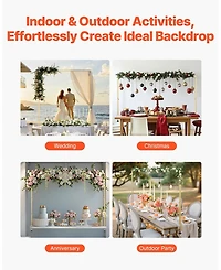 Sugift Adjustable Over The Table Rod Stand with Clamps 13 in 28 in 42 in for Wedding Party Decor