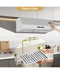 Xo 30 Inch Wall Mounted Range Hood, Ducted, Ductless Convertible Duct for Kitchen