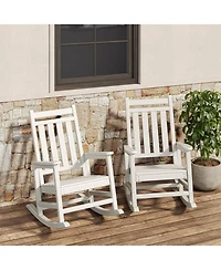 Xo 2 Piece All Weather Resistant Outdoor Hdpe Porch Rocking Chair for Balcony Backyard Porch