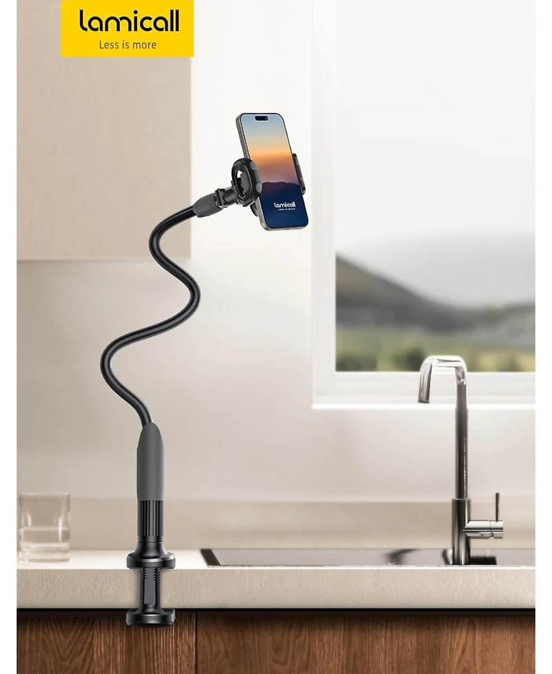 Lamicall Gooseneck Phone Holder for Bed - Cell Mount Clamp Clip