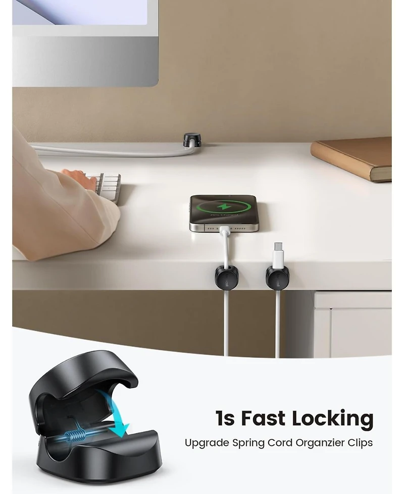Lamicall 6Pack Desk Cable Management Clips