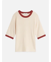 Scotch & Soda Women's Tops and Tees Pointelle Knitted Relaxed-Fit Tee