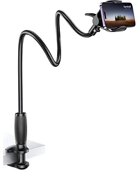 Lamicall Flexible Gooseneck Long Arm Stand, Overhead Cell Phone Clamp Mount, Gift for All 4-7inch Device