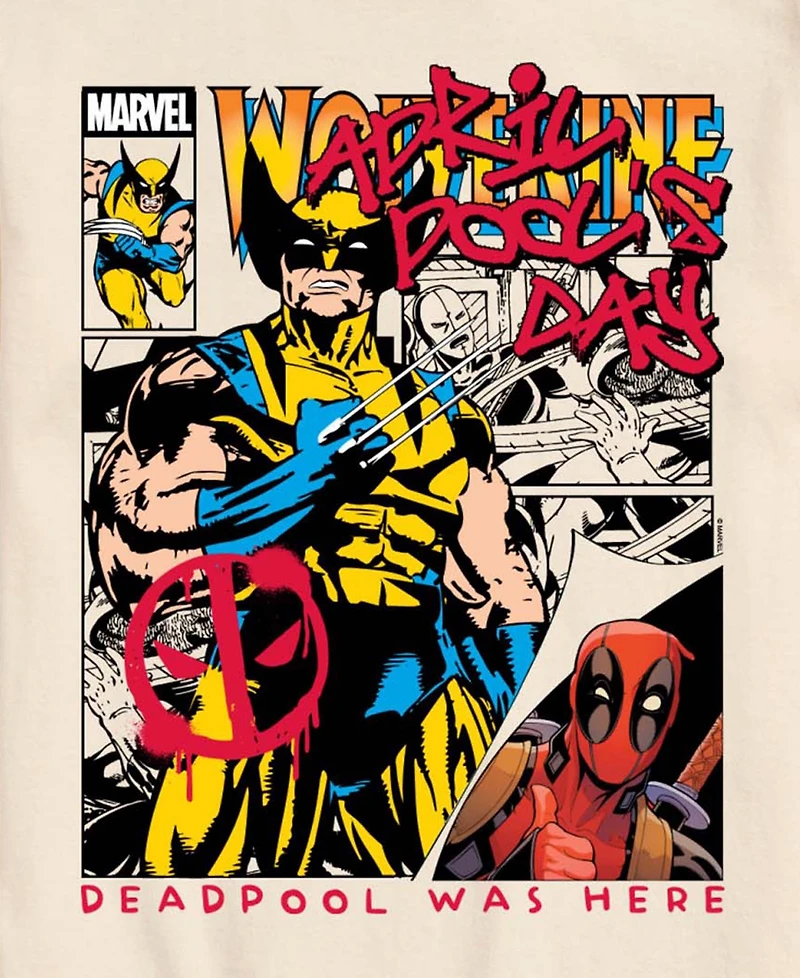 Airwaves Men's Deadpool April Pool's Day Comic Short-Sleeve Graphic T-Shirt