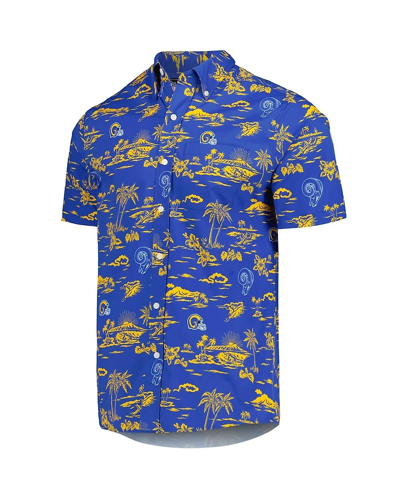 Reyn Spooner Men's Royal Los Angeles Rams Throwback Kekai Print Button-Up Shirt