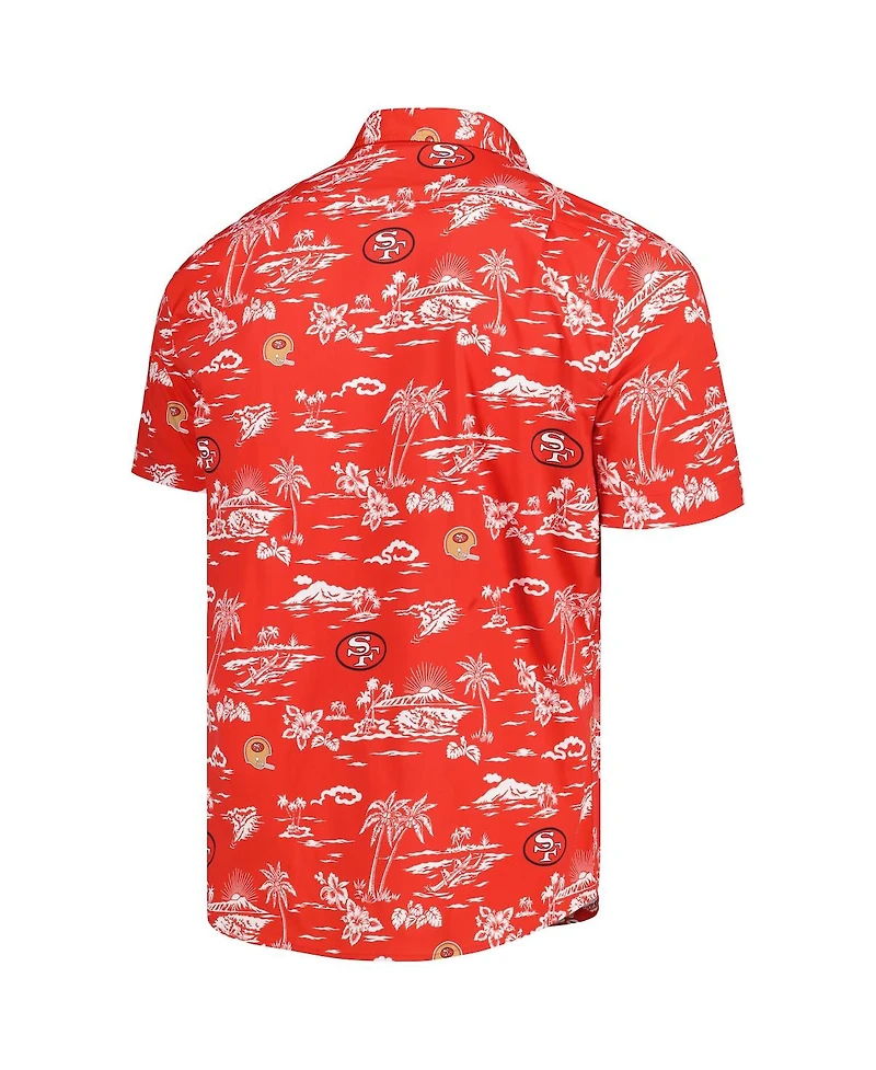 Reyn Spooner Men's Scarlet San Francisco 49ers Throwback Kekai Print Button-Up Shirt