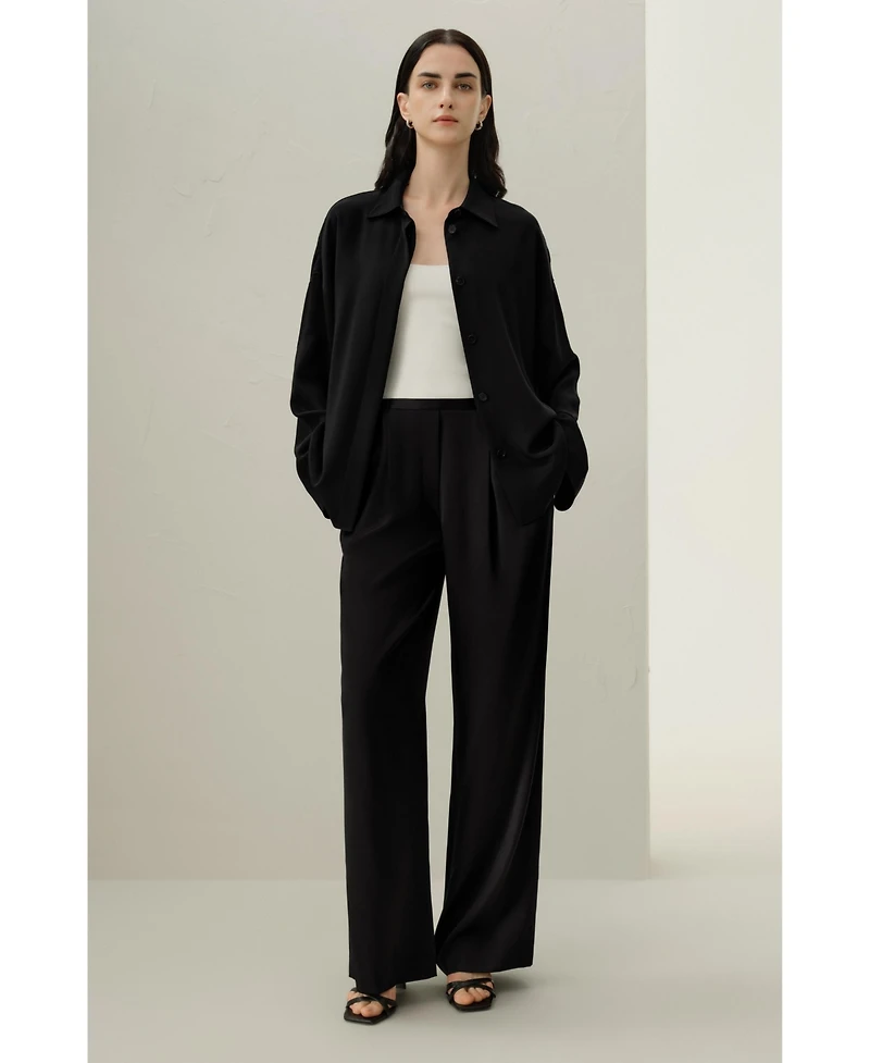 Lilysilk Women's Double-Faced Silk Charmeuse Pant