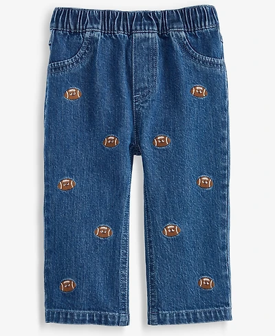 First Impressions Baby Boys' Mix & Match Embroidered Football Jeans, Macy's Exclusive