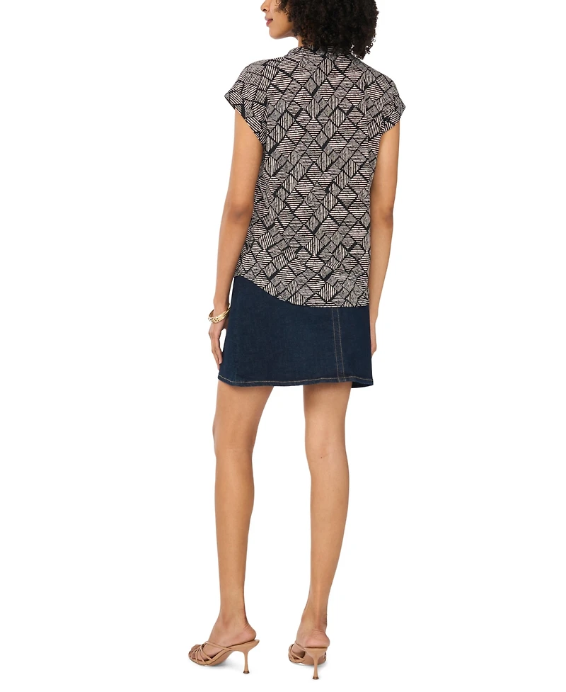 Vince Camuto Women's Printed Short-Sleeve Top