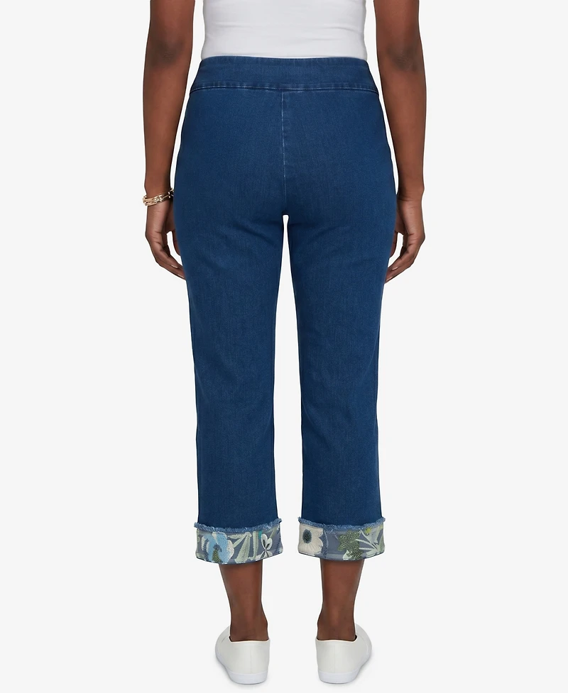 Alfred Dunner Petite Indigo Girls Sequin Embellished Ankle Jeans