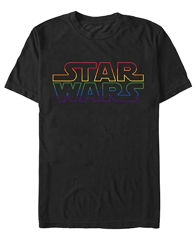 Design By Humans Men's Outline Rainbow Logo Short-Sleeve T-Shirt
