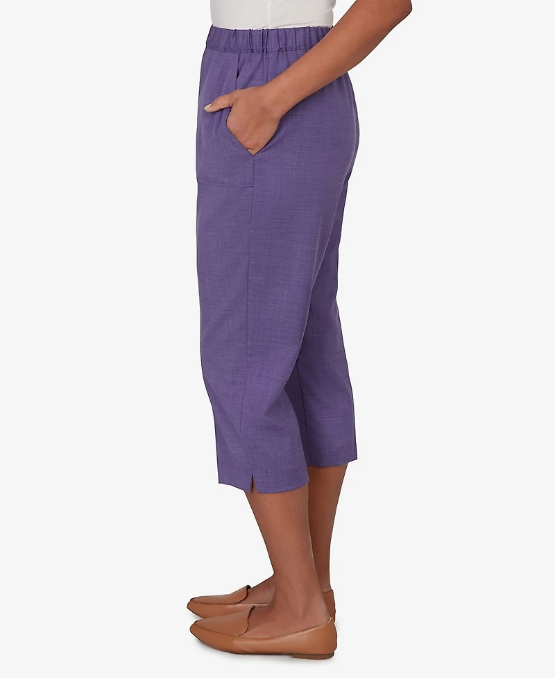 Alfred Dunner Petite Grand Bazaar Textured Pull-On Capris Pants