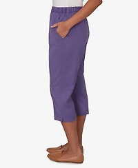 Alfred Dunner Petite Grand Bazaar Textured Pull-On Capris Pants