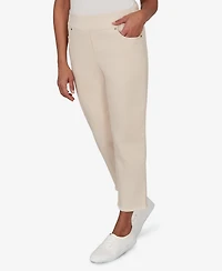 Alfred Dunner Petite Camden Market Natural Super Stretch Ankle Pants