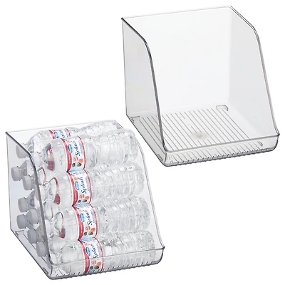 iDesign Clear Plastic Water Bottle Organizer for Fridge