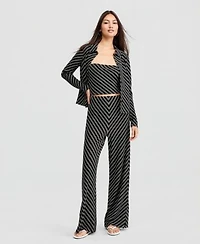 Now This Womens Striped Pull On Pants Macys Exclusive