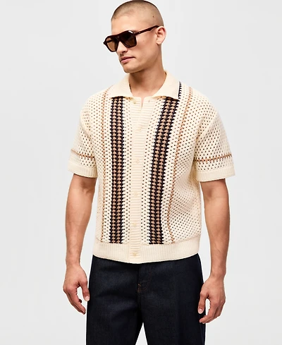 Mode of One Men's Relaxed-Fit Textured Short-Sleeve Sweater, Macy's Exclusive