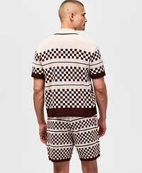 Mode of One Men's Relaxed-Fit Check Short-Sleeve Button-Down Shirt, Macy's Exclusive
