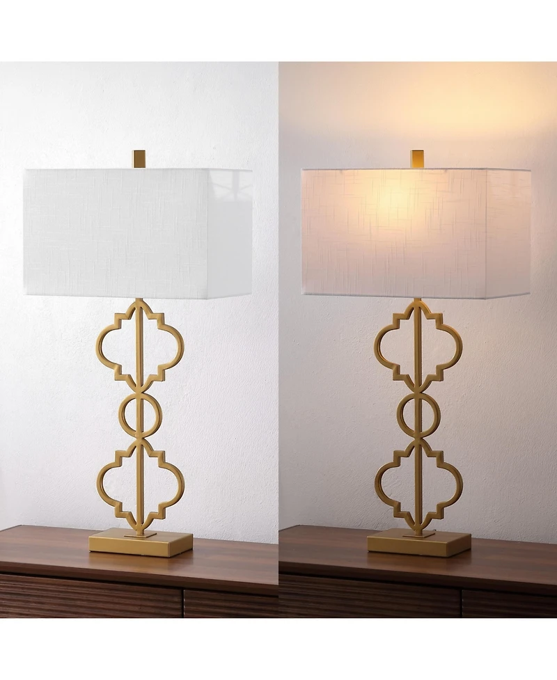 Selina Iron Ogee Trellis Modern Led Usb Table Lamp