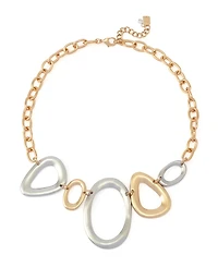 Robert Lee Morris Soho Two-Tone Sculpted Link Bib Necklace