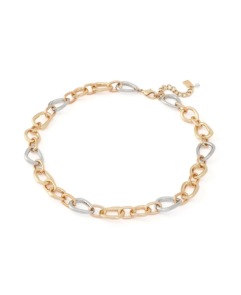 Robert Lee Morris Soho Two-Tone Sculpted Link Collar Necklace