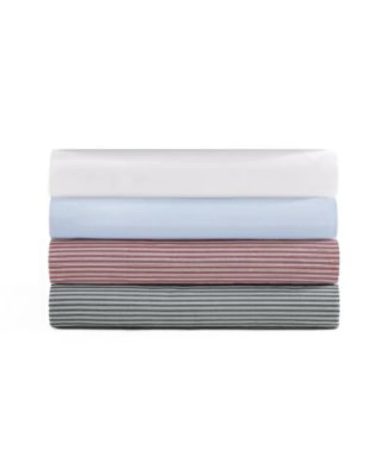 Tommy Hilfiger Essentials Solid Cotton Percale Fitted Sheets