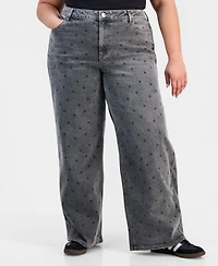 Madden Girl Trendy Plus Ultra High-Rise '90s Polka Dot Jeans