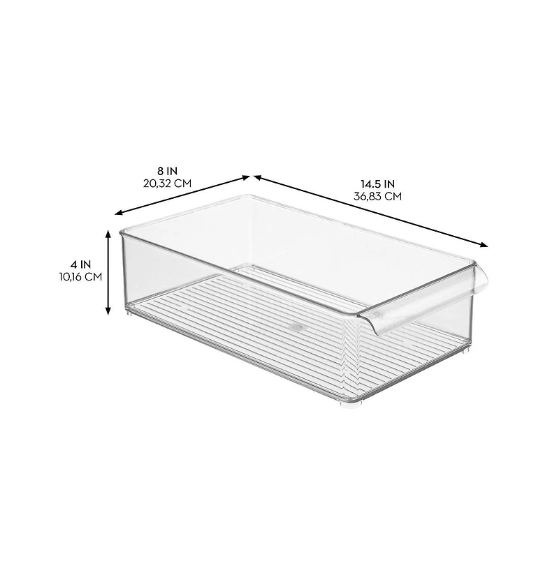 iDesign Large Stackable Fridge Bin with Handle