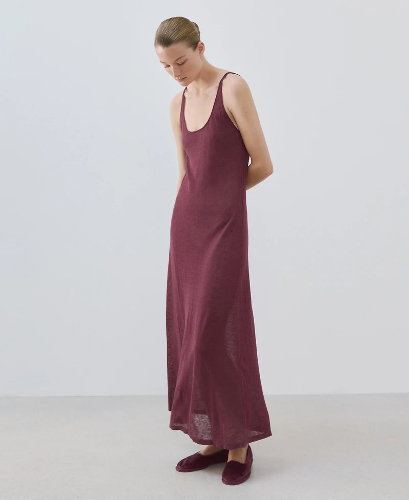 Mango Women's Knit Linen-Blend Dress