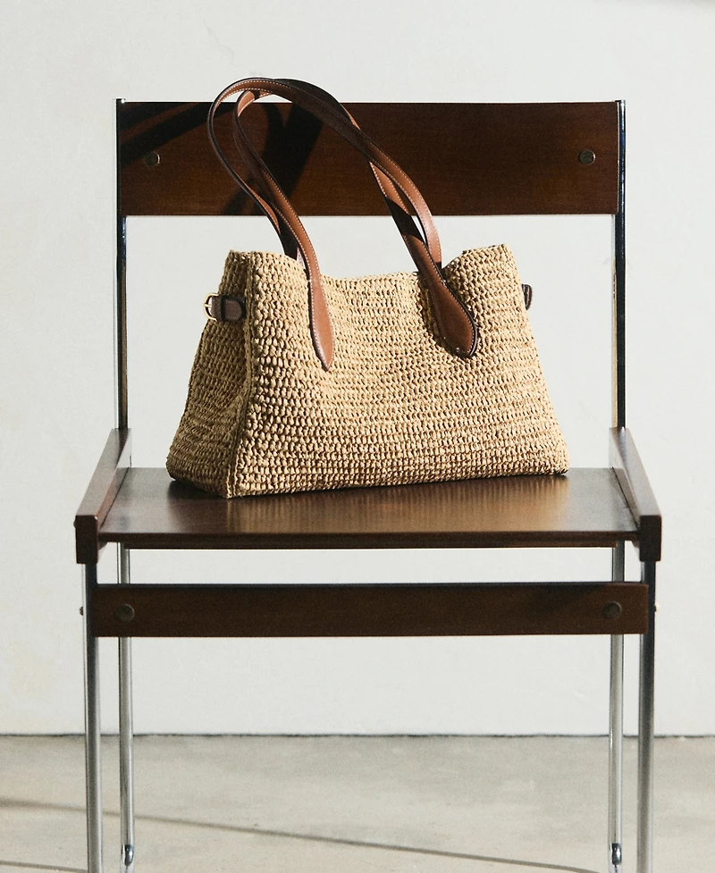 Mango Women's Natural-Fiber City Bag