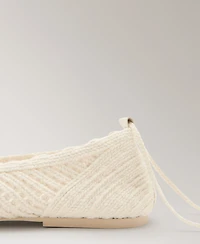Mango Women's Straps Knit Ballet Flats
