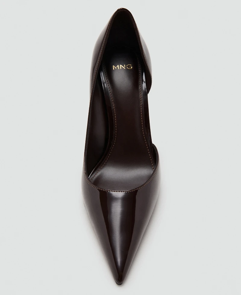 Mango Women's Asymmetrical Patent Leather Court Shoes