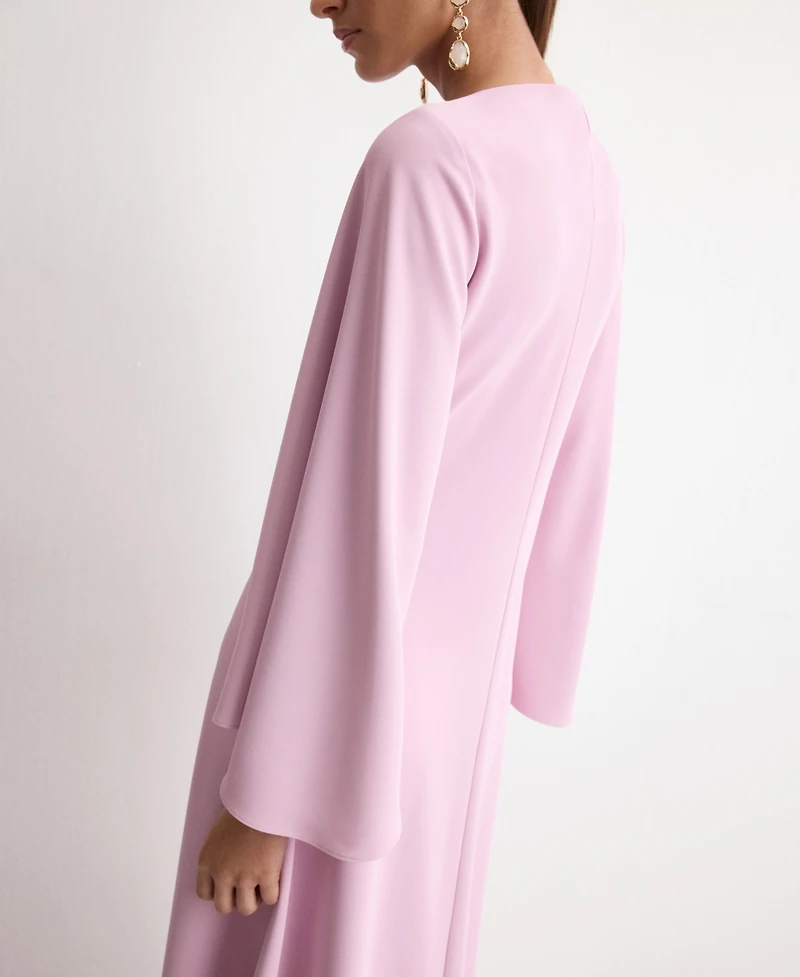 Mango Women's Flared-Sleeve Satin Dress