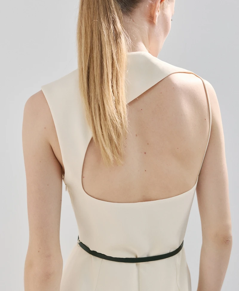 Mango Women's Open-Back Belted Jumpsuit