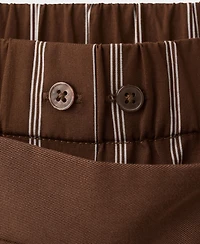 Mango Women's Combined Striped Waistband Lyocell Pants
