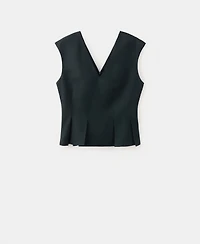 Mango Women's Cotton Linen Peplum Top