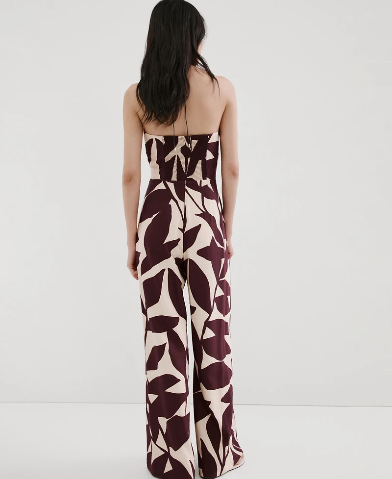 Mango Women's Printed Strapless Jumpsuit