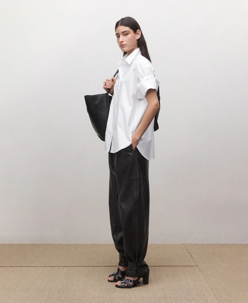 Mango Women's Three-Quarter-Sleeve Button-Down Shirt