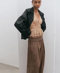 Mango Women's High-Waisted Balloon Pants