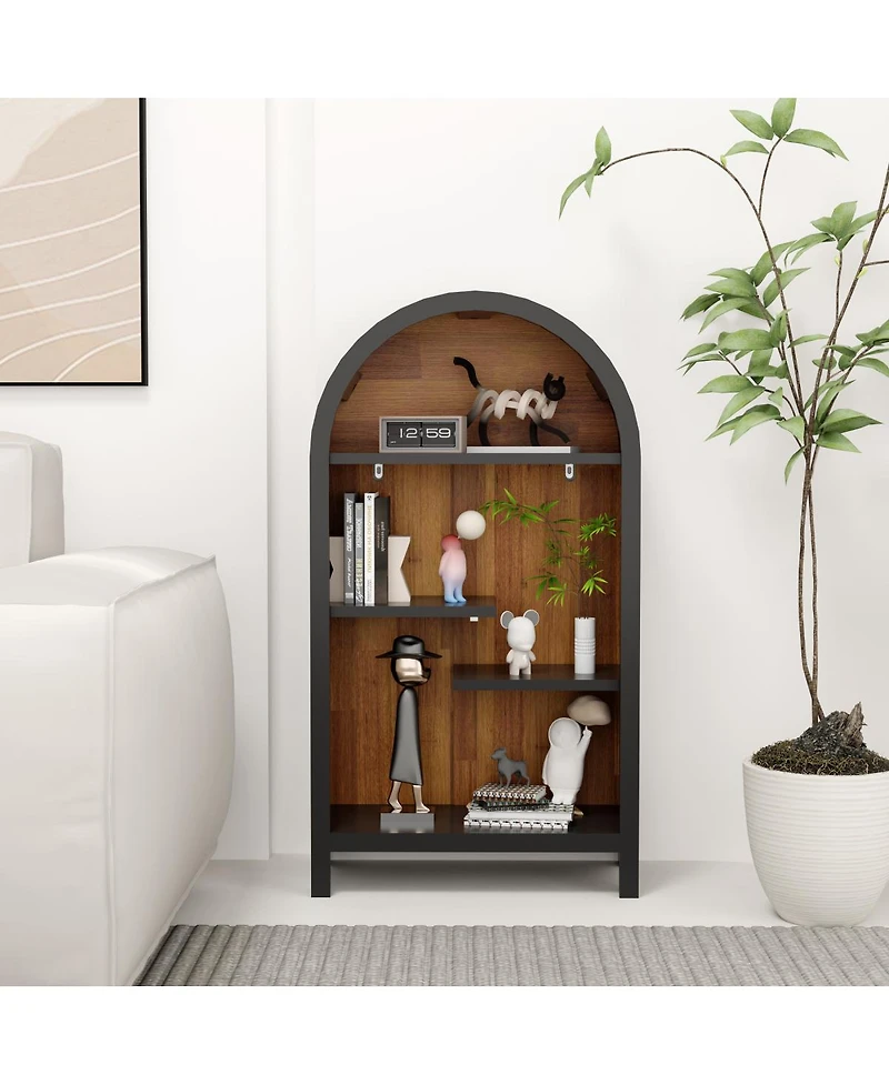 Streamdale Furniture 4-Tier Arched Industrial Open Shelf Display Rack